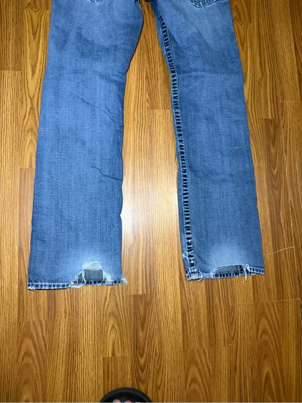 VTG Y2K True Religion Ricky Relaxed Straight Worn Ripped Flap Pocket 31x32
